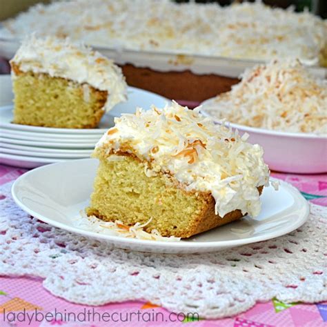 Old Fashioned Coconut Sheet Cake - Lady Behind the Curtain