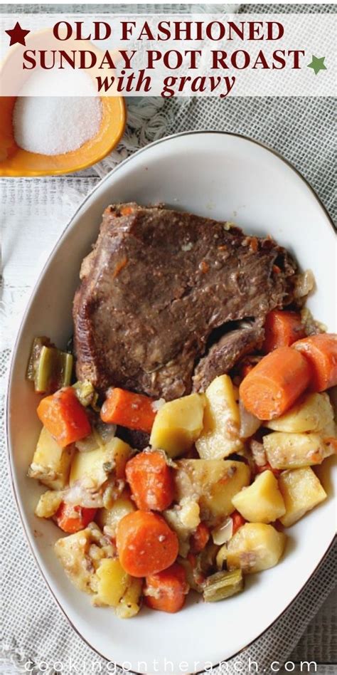 Old Fashioned Sunday Pot Roast Dinner With Gravy