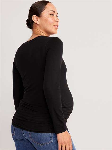 Old Navy - Maternity Women Black Long Sleeve T-Shirt S Maternity