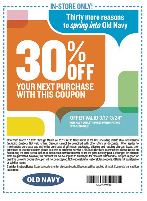 Old Navy In Store Coupon & Promo codes - CouponsPlusDeals.com