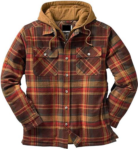 Old Navy Shirt Jacket Flannel Brown Plaid Fleece Lined Men