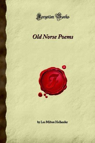 Old Norse Poems by Lee M. Hollander Goodreads