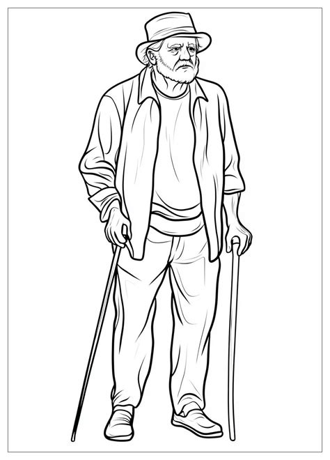 Old People Coloring Pages
