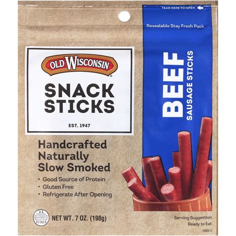 Old Wisconsin Snack Sticks, Beef Sausage, 7 Ounce - Cub Foods