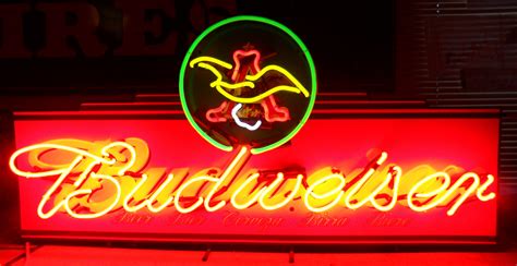 Budweiser Neon Sign Vintage BUD Beer bottle Bar Sign 1950s Red Advertising light. Opens in a new window or tab. Pre-Owned. $425.00. ... Vintage 1991 Bud Light Beer Light Up Sign NEON BUDWEISER Bright Blue Electric. Opens in a new window or tab. Pre-Owned. $69.99. mediagirl888 (4,289) 99.3%.. 