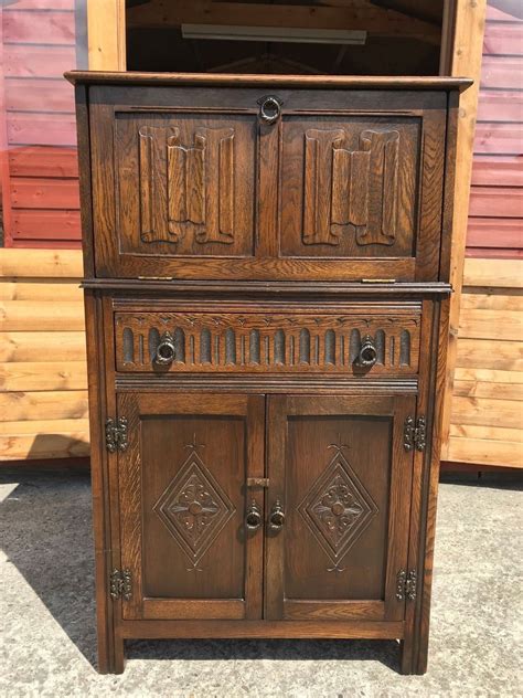 Old charm dark oak cabinet eBay