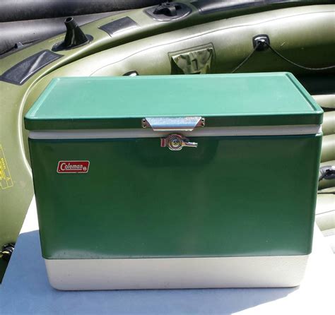 Old coleman ice chest. Vintage Coleman 1975 Red Metal Ice Chest Camping Cooler 22.5" x 13.5"x 12" $49.95. 1 bid. $60.00 shipping. Ending Monday at 7:07AM PST 18h 19m. COLEMAN 6150 54 Quart ... 