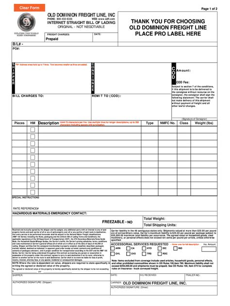 All you need to do is to select the odfl bol, fill out the appropri