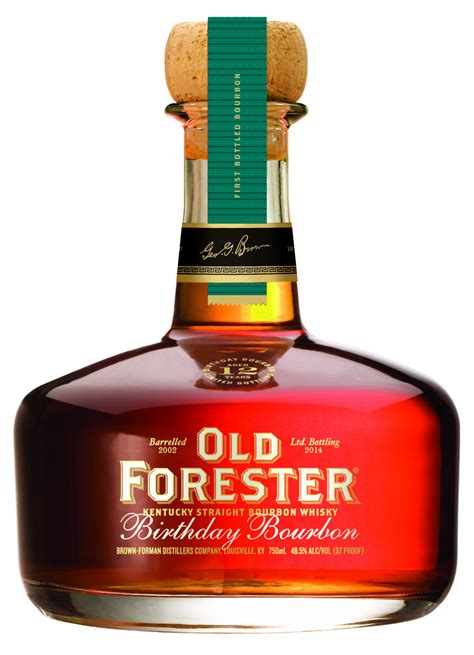 Old forester birthday bourbon. A limited release of 12-year-old bourbon celebrating the founder's birthday. The nose is rich and fruity, but the palate and finish are dry and roasted, with oak and … 