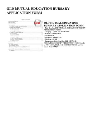 Old mutual education bursary application form. - Suzuki vz 800 maraude service manual 1997 2002.