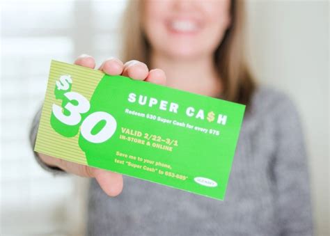 For example, spending between $25 and $49.99 will earn you $20 in Super Cash, while a purchase between $50 and $74.99 will result in a whopping $40 in Super Cash coupons.