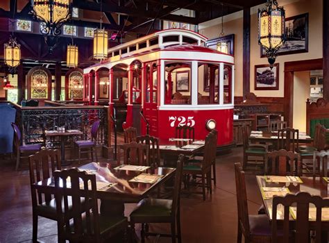 Dining at The Old Spaghetti Factory is an experience. For decades we have invested meticulous attention to our unique décor and classical designs. Every location is adorned with antique lighting, intricate stained glass displays, large colorful booths, and an old-fashioned trolley car for guests to dine in.. 