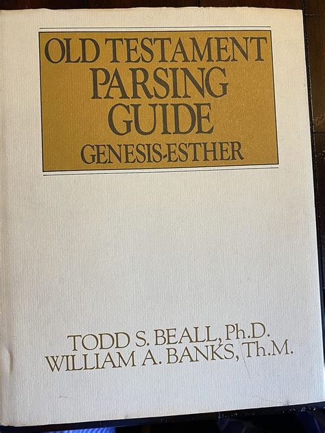 Old testament parsing guide vol 1 genesis esther. - Metodología para evaluar la calidad del medio ambiente en centros metropolitanos.
