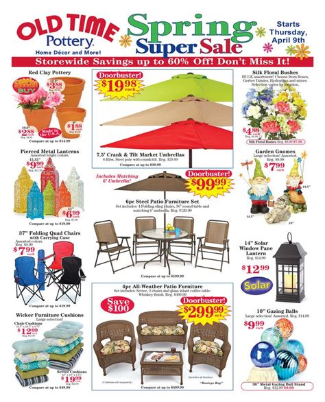 Old time pottery sale flyer. See what's on sale this week at Market Basket! Our new digital flyer allows you to build your shopping list online, making More For Your Dollar shopping easier than ever. 