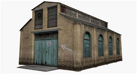 Old warehouse 3d model.  5 objects, 2 doors and 3 factory parts.  Ready for Unity3d and...