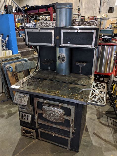 Old wood burning stoves. Barnstable Stove Shop has over 500 antique stoves in stock: antique wood burning stoves, antique coal stoves, gas kitchen ranges, and parlor stoves. All stoves are properly professionally restored and ready for installation. Barnstable Stove Shop, Box 472, 2481 Rt.149, West Barnstable, MA. 02668 (See MAP) 