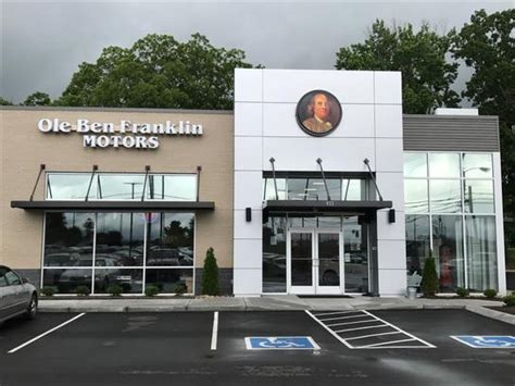 Ole ben franklin motors on kingston pike. Ole Ben Franklin Motors 3.3 (378 reviews) 9711 Kingston Pike Knoxville, TN 37922. Visit Ole Ben Franklin Motors. Sales hours: 9:00am to 8:00pm: Service hours: 9:00am to 5:00pm: View all hours. 