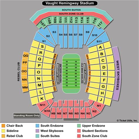 Vaught-Hemingway Stadium. ». section. N. Photos Seating Chart Secti