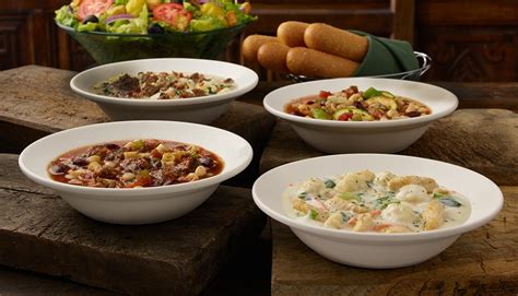 Olive garden endless soup and salad. What Are Olive Garden Specials Right Now. Olive Garden also has Lunch Duo specials starting at $7.99. Good Mon-Fri before 3 pm. Olive Garden Weekday Lunch Specials $7.99 and Up. $7.99 Unlimited Soup, Salad and Breadsticks. $7.99 Spaghetti with Marinara or Meat Sauce, Fettuccine Alfredo, or Eggplant Parmigiana, with unlimited … 
