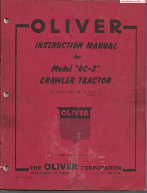 Oliver oc3 oc 3 crawler tractor operator owner maintenance manual 1. - Coleman split system two ton compressor manual.