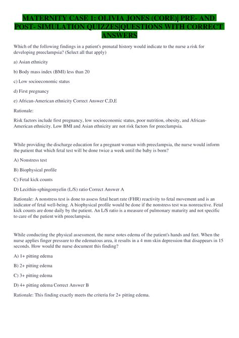 Olivia jones pre simulation