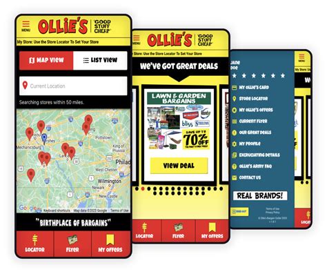 Ollie's Bargain Outlet offers brand name merchandise at up to 70% off the fancy store prices. Browse our newest flyer for our latest deals. Current Bargain Ad Flyer | Ollie's Bargain Outlet . 