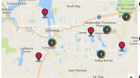 Electric Outage Map. By clicking a pin on the 
