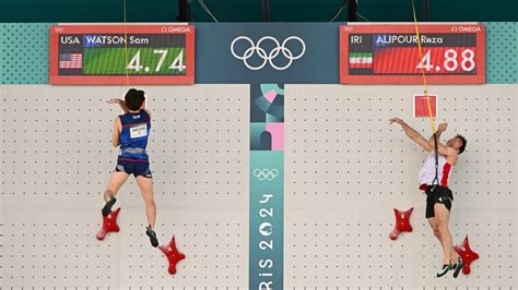 Olympic speed climbing.  When Sam Watson set a speed climbing The Olymp...