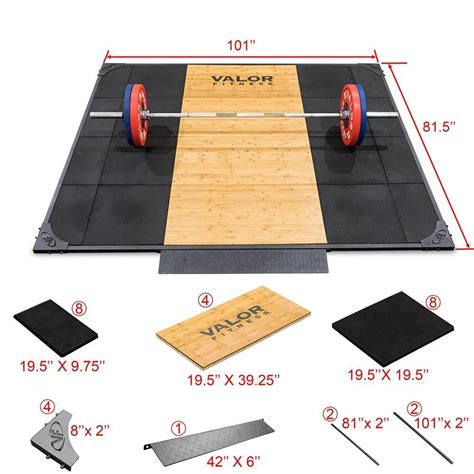 Olympic weightlifting platform. Quick video showing the build of my olympic weightlifting platform. It was 5 pieces of 8 foot by 4 foot plywood and rubber horse stall mats for the sides. Th... 