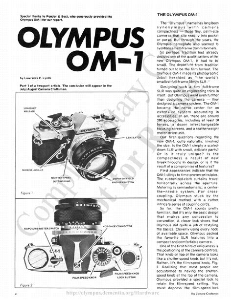 Olympus om 1 camera service manual. - Le bricolage africain des héros chrétiens.