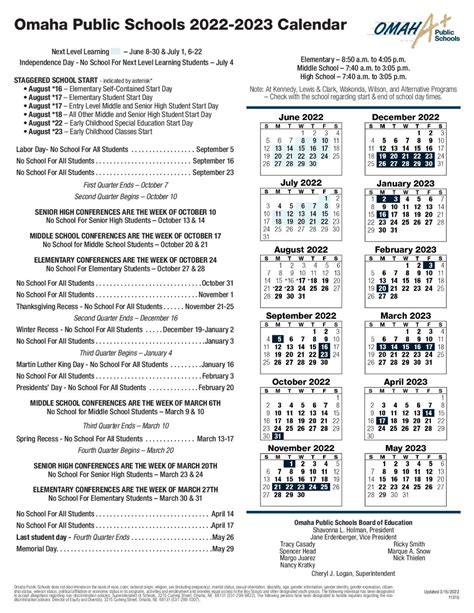 Omaha Public Schools Calendar 2223