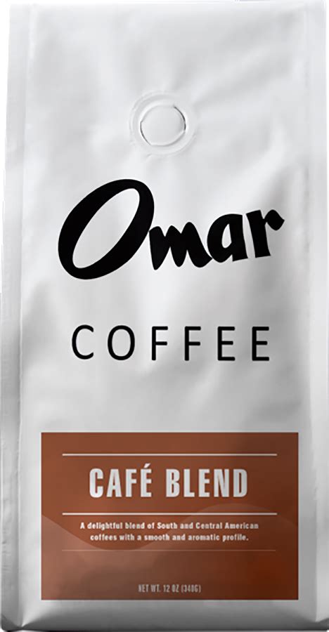 Omar coffee. Café Blend Coffee. Rated 5.00 out of 5 based on 4 customer ratings. ( 4 customer reviews) $ 11.00. A delightful roast. This 100% Arabica blend of South and Central American coffees is full-bodied, smooth and aromatic. Roast Color: Medium. 