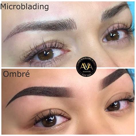 Ombre brows vs microblading. ombre vs microblading The biggest difference between the two semi-permanent eyebrow styling techniques is how the pigment is deposited into the skin. Ombré powder brows are achieved using a small machine, which disperses extremely fine dots of pigments even into and across the skin in an airbrush or shading technique. 