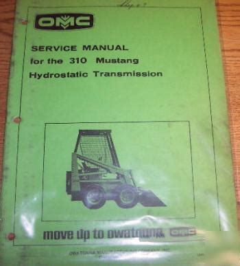Omc mustang 310 skid steer repair manual. - Takeuchi bagger teile katalog handbuch tb10s.