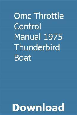 Omc throttle control manual 1975 thunderbird boat. - A students manual for machine shop practice by clarence w hecox.
