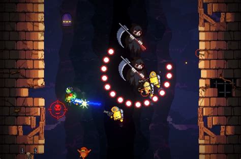 Omega bullets gungeon. Lower Case r is a gun that fires a burst of 6 bullets that spell out the word BULLET. While firing, the gun will voice out the word "bullet". Hacker - If the player also has Bracket Key, damage is increased by 25%. Just In Case - If the player has Bomb, the gun becomes a capital letter R and transforms into a one shot rocket launcher. It fires the word ROCKET with cloud sprites when shot, and ... 