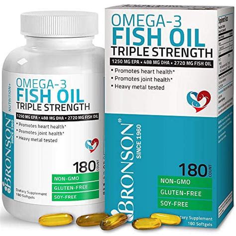 Omega-3 Fish Oil EPA DHA Triple Strength - 2,720 mg - Bronson Vitamins