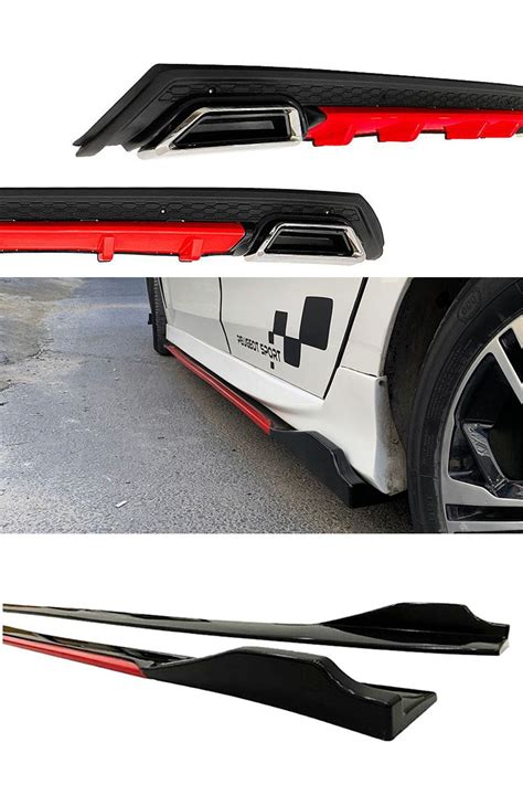Omg Oto Kia Rio 2005-2011 Kırmızı Şeritli Yan Marşpiyel 2 Adet.