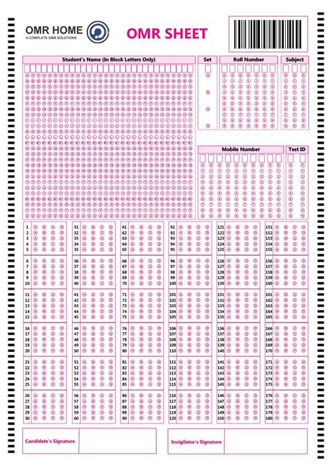 Omr Answer Sheet Generator