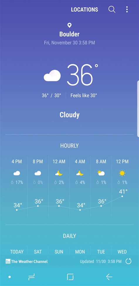 On The Android Weather Widget, How To Change The Location