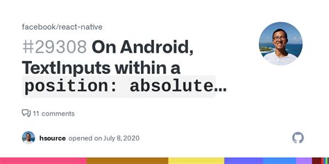 On Android, TextInputs within a `position: absolute` view that