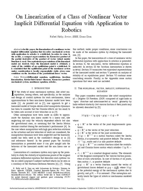 On Linearization of A Class of Vector Implicit Differential