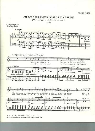 On My Lips Every Kiss Is Like Wine ( ) by LE J.W. Pepper Sheet Music