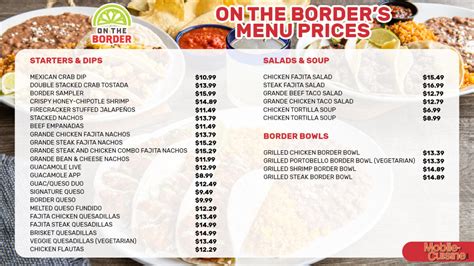 On The Border Delivery Menu Order Online 1148 N Muldoon Rd ...