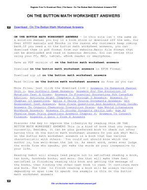 On The Button Math Worksheet Answers