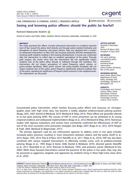 On knowing of police