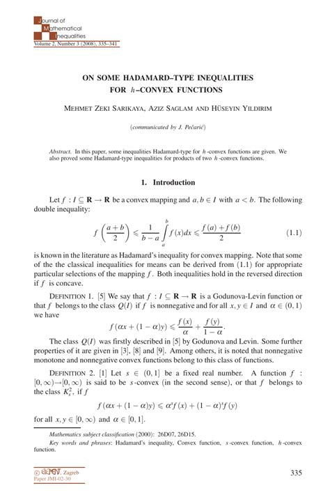 On some Hadamard-type inequalities for h-convex functions. 