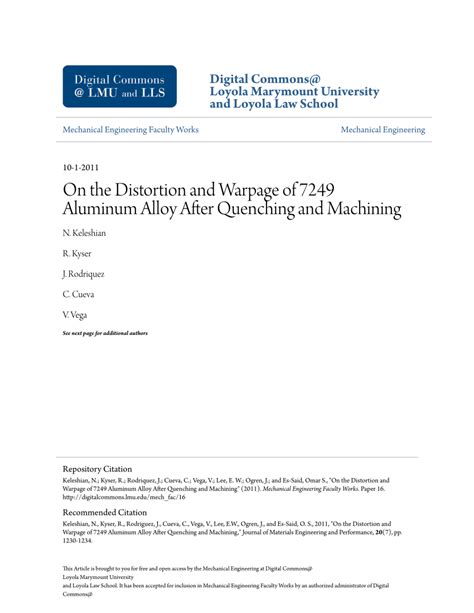 On the Distortion and Warpage of 7249 Aluminum Alloy