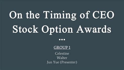 On the topic of CEO stock option awards - ResearchGate