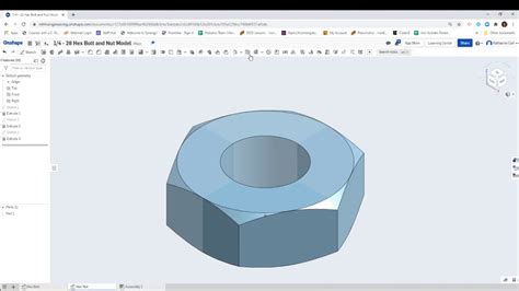 OnShape 1 4 28 Hex Nut - YouTube